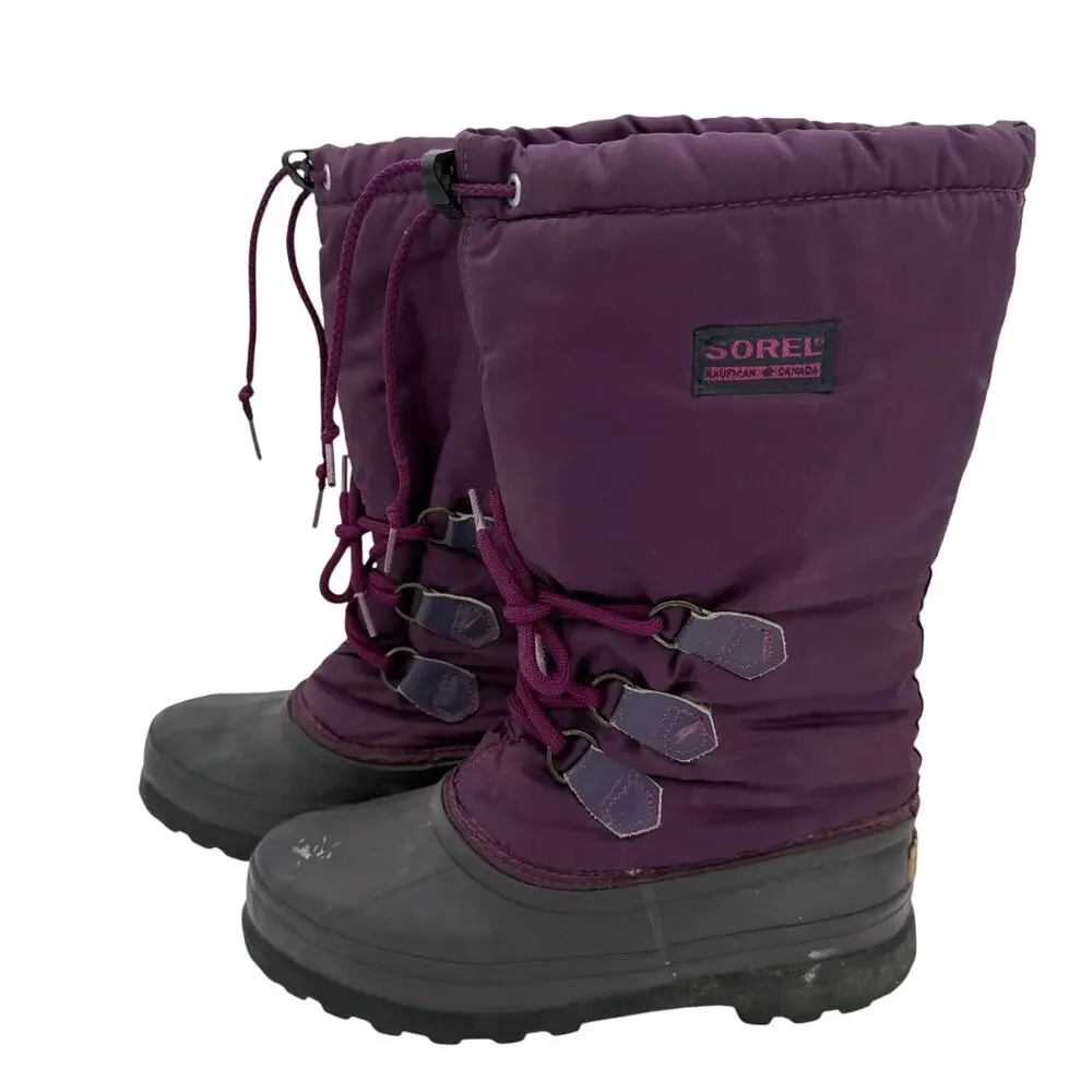 Sorel Women's Vintage Kaufman Snowcap Tall Purple Winter Snow Boots Size 8